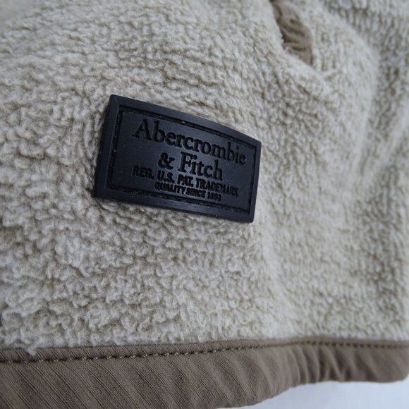 Abercrombie and Fitch Half Zip Pullover Jacket Men Size M Brown Taupe Tan - Picture 4 of 11